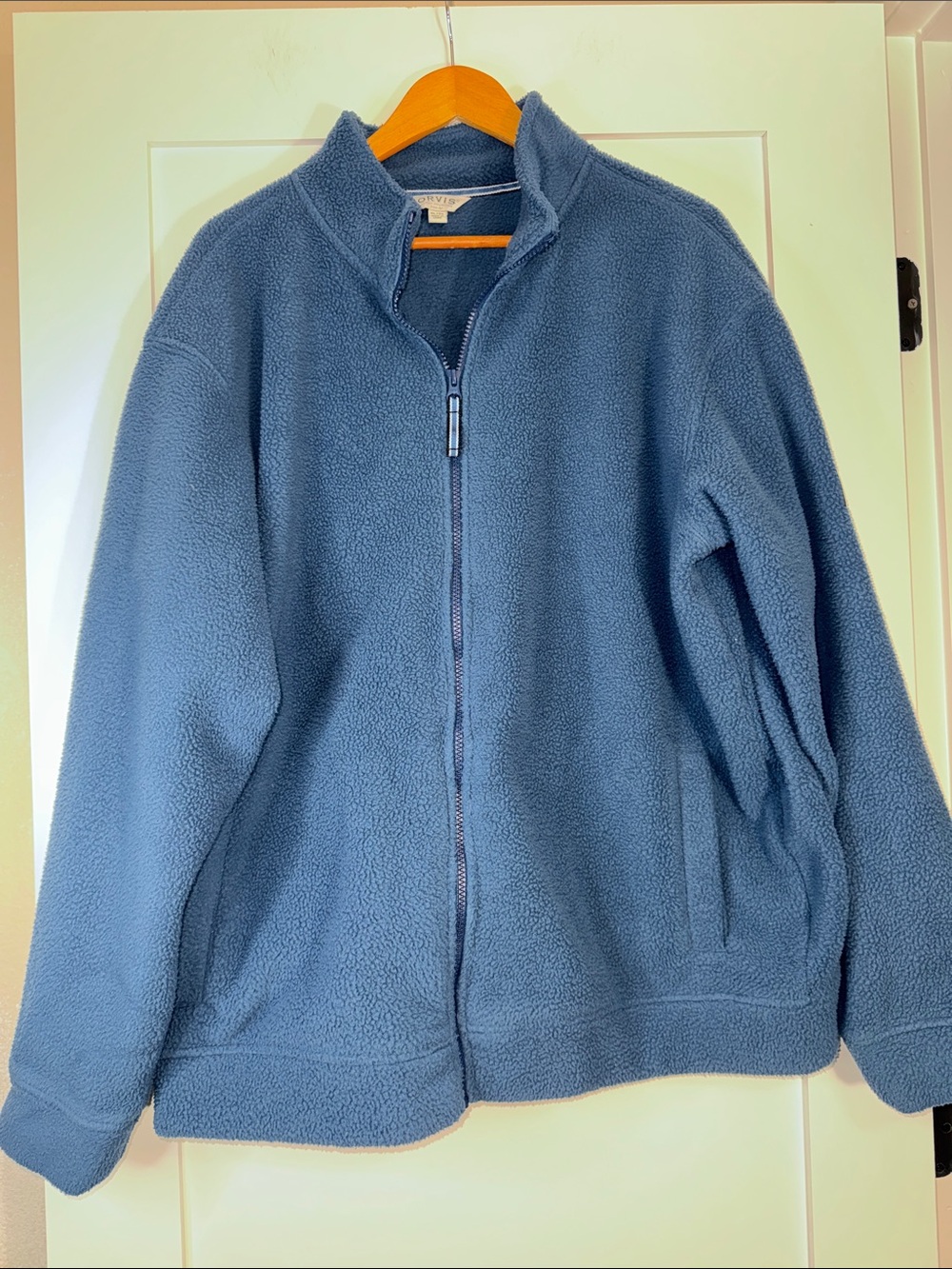 Orvis Men’s Full-Zip Fleece Jacket - Steel Blue Sz XL Teddy Bear Comfy
